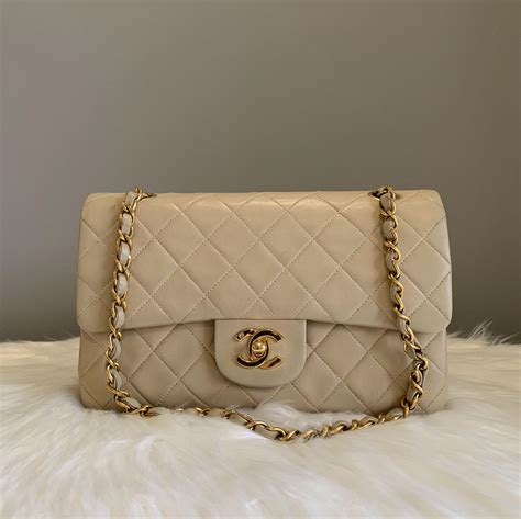 chanel beige small classic flap|chanel vintage full flap.